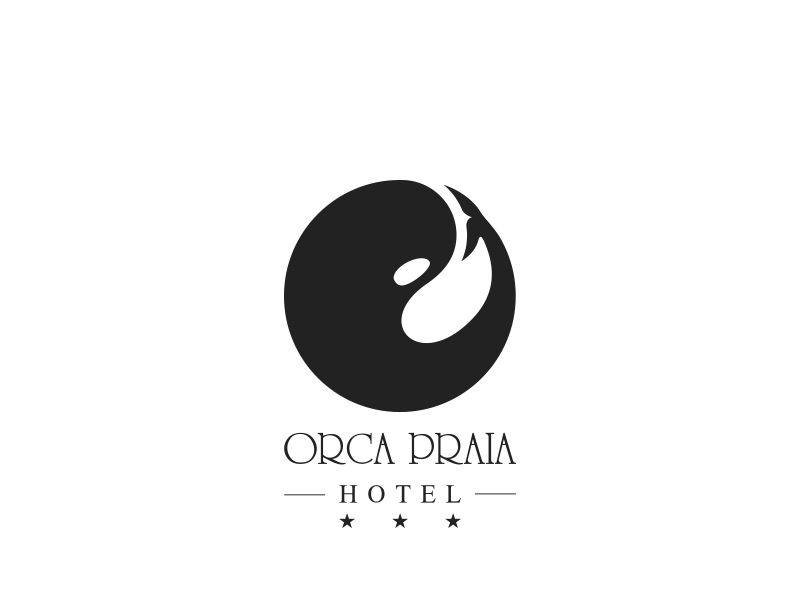 Orca Praia Branding circle hotel killer whale logo minimal orca orca praia whale wip yin yang