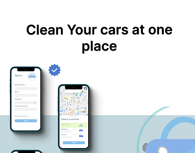 Clean Cars ux app apple branding graphic design illustration ui