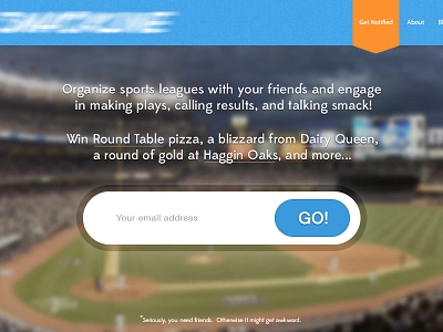 Landing page blue landing page league signup splash page sports sportsbook stripes yankees