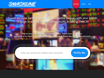 Landing page v2 blue landing page league signup smack splash page sports sportsbook stripes yankees