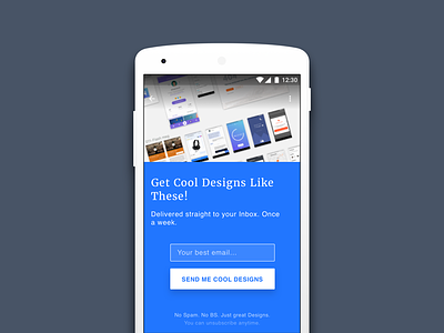 Newsletter Subscription Suleiman android app design material design mobile ui user experience user interface ux