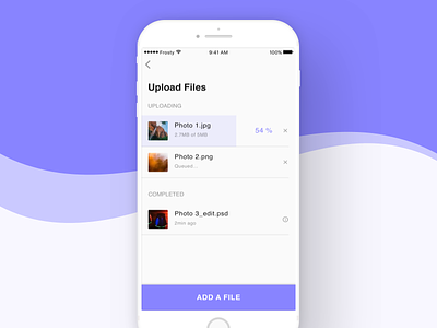 File Upload - iOS App Concept android app apple design ios material design mobile ui user experience user interface ux