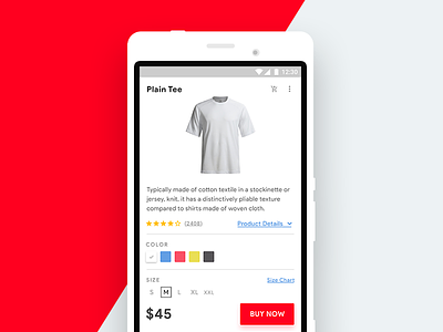 E-commerce Product Customization android app design ecommerce material design mobile product ui user experience user interface ux