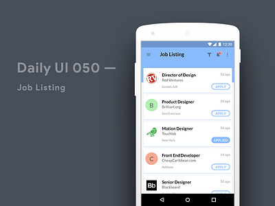 Job Posting Material Design Concept Android