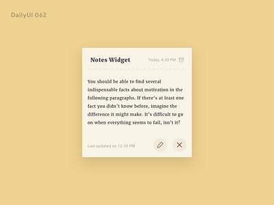 Daily UI 065 - Notes Widget concept daily ui design notes ui user experience user interface ux widget