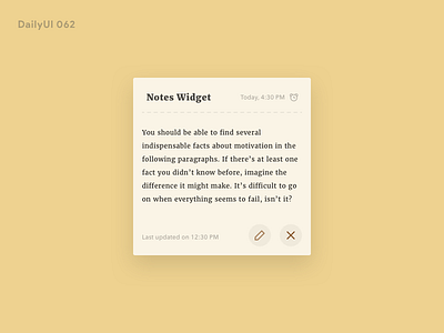 Daily UI 065 - Notes Widget