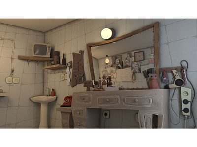 Barber Shop Environment 3d animation