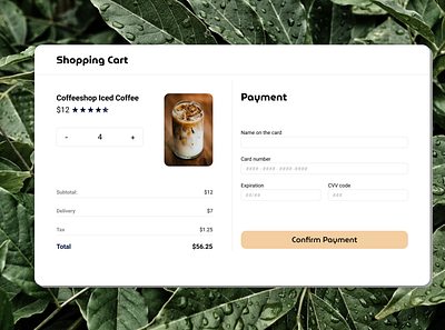 Payment - Coffeeshop branding checkout checkout page coffee delivery graphic design payment ui ui design user interface