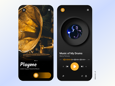 Music App - Playme branding design graphic design illustration landing page logo ui user interface ux vector