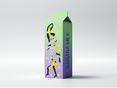 Banana milk packaging illustration packaging vector