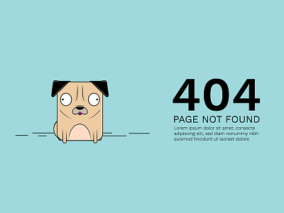 Pug 404 error graphic design pug