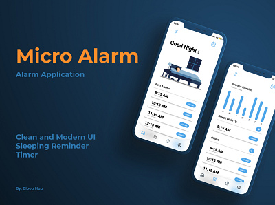 Micro Alarm - Alarm Mobile App alarm app clock design graphic design illustration mobile mobile app ui ux