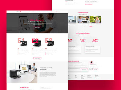 Redesign Concept dental design e commerce landing minimalism red scanner ui web