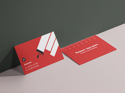 Visit Card Design business card red renovation visit corporate branding
