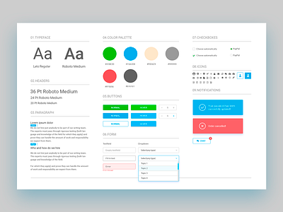 Styleguide button design system fonts form icons interface style styleguide ui ui kit ui pack