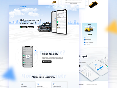 Taxi Landing Page app car design dribbble interface landing map taxi web