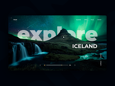 Travel concept aurora booking design dribbble iceland interface landing travel ui ux web