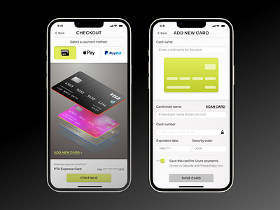 #dailyUI002  -  Credit Card Checkout Mobile Screens