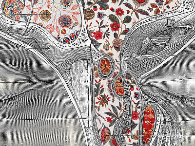 K'Sovili 2 anatomy collage fabric face vintage