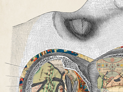 K'Sovili 6 anatomy collage face map pattern strng vintage