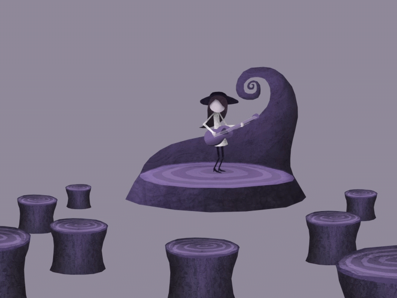 Music! animation gif illustration music playing guitar purple