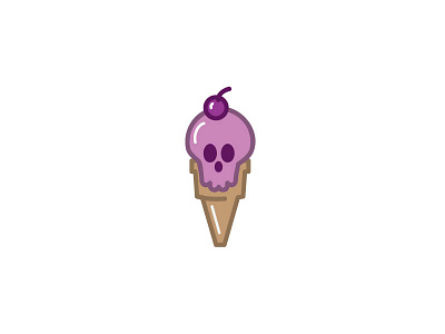 Skullcream branding cherry cone graphic ice cream logo skull summer sweet toronto