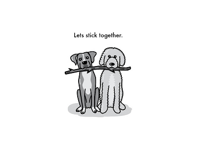 Sticktogether awoo bark dog dogs friendship stick woof