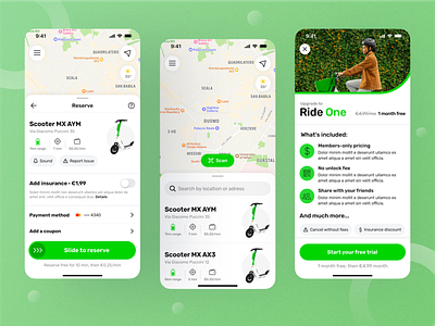 Scooter & Bike Sharing Mobile App | UI Challenge #03