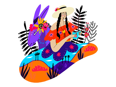 Colombia coffee colombia colombian colorful colors digital digital art digital illustration digitalart donkey fresco girl illustration illustration art origins vector