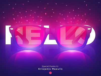 Hello Dribbble ! debut dribbble first glasses hello lights photoshop