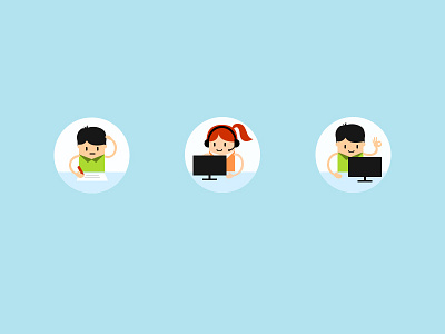 Hello flat icons illustration