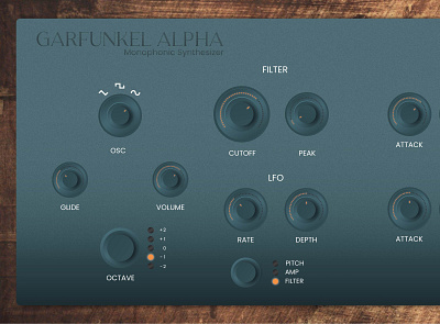 Garfunkel ALPHA (UI Personal Project) design graphic design music production personal synthesizer ui