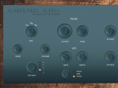 Garfunkel ALPHA (UI Personal Project) design graphic design music production personal synthesizer ui