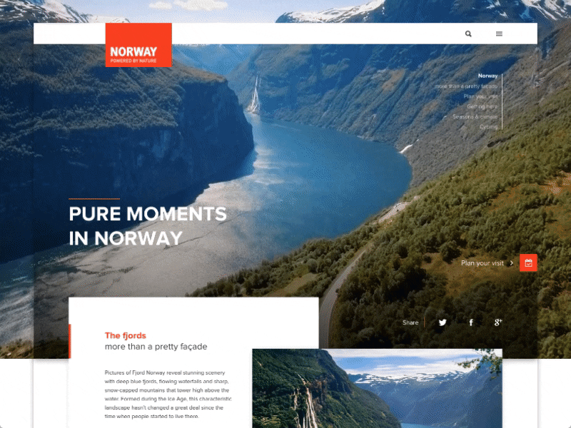Visit Norway site concept