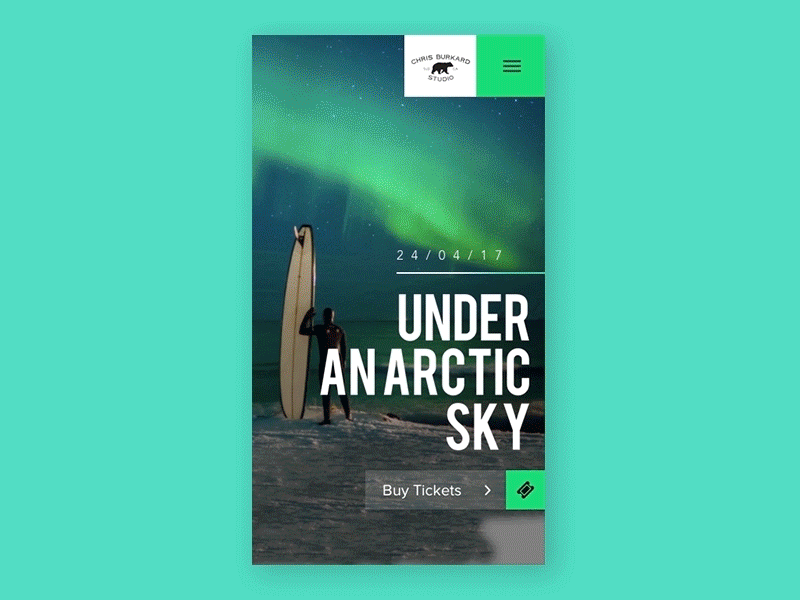 Under An Arctic Sky - Mobile interaction chris burkard film gif interaction movie parallax principle surf surfing