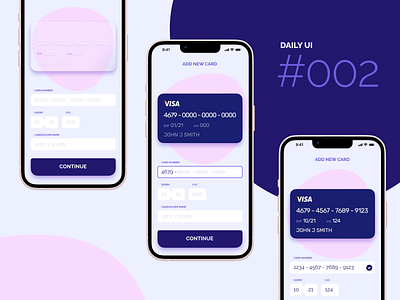 DailyUI #002 - Credit Card Form app ui