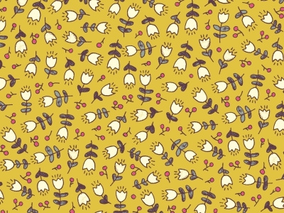 Yellow floral pattern berry blooming blossom floral flower nature pattern seamless tulip yellow