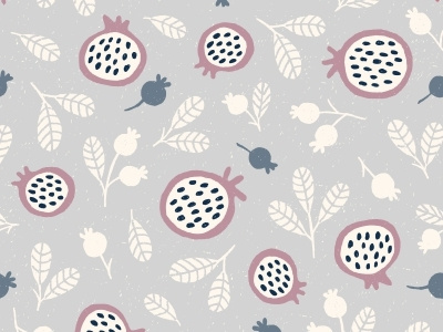 Berries backdrop background berry floral foliage gray nature pattern seamless