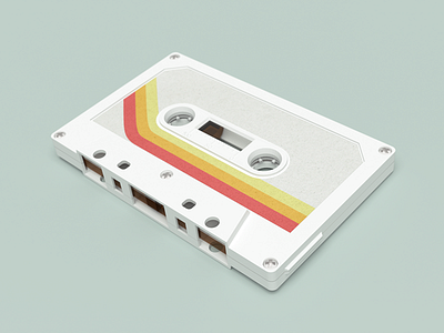 Cassette 3d 3d model b3d blender cassette isometric render retro vintage