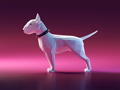 Bull Terrier 3d 3dillustration 3dmodel 3dmodeling b3d blender bullterrier digitalart dog lowpoly