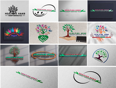Healping Hand Logo branding business card graphic design illustration logo typography ui ux vector