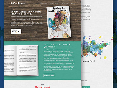 South Langland Page Design amazon author book landing page literature retail ui watercolor web web design