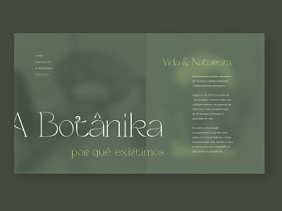 Botanika - Concept site design (About Screen)