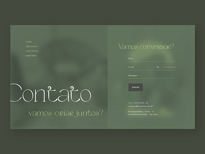 Botanika - Concept site design (Contact Screen) design ui ux web web design website