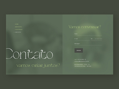 Botanika - Concept site design (Contact Screen)