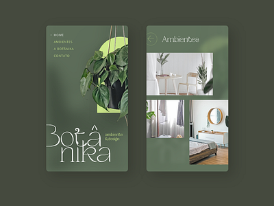 Botanika - Concept mobile site design (Home e Projetos)