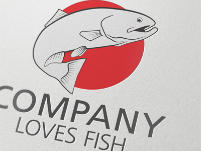 Fish related Company Logo brand branding cd ci clemens comp company design dot fish fishing graphic illustration illustrator japan lines logo posch red related
