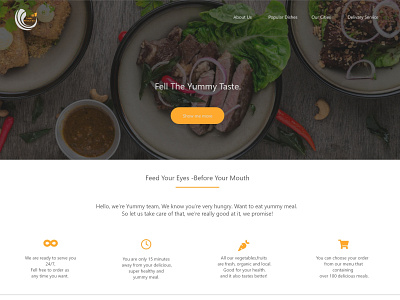 Yummy Restaurant - UI/UX Design adobe xd design figma food menu restaurant ui uiux website