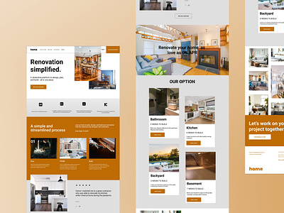 Home renovation website app ui ux web design