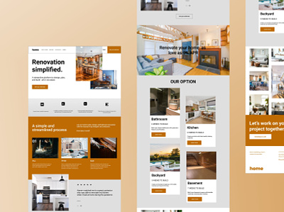 Home renovation website app ui ux web design